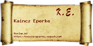 Kaincz Eperke névjegykártya